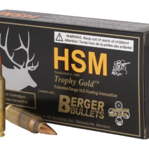 HSM 300WSM168VLD Trophy Gold Extended Range 300 WSM 168 gr Berger Hunting VLD Match 20 Per Box/ 25 Case