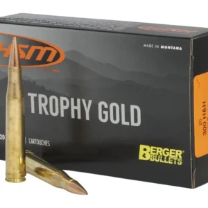 HSM 300HH185VLD Trophy Gold Extended Range 300 H&H Mag 185 gr Berger Hunting VLD Match 20 Per Box/ 20 Case