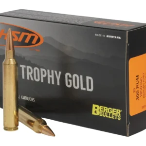 HSM 300RUM185VLD Trophy Gold Extended Range 300 RUM 185 gr Berger Hunting VLD Match 20 Per Box/ 20 Case