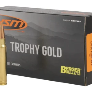 HSM 338WM300OTM Trophy Gold Extended Range 338 Win Mag 300 gr Berger Hybrid Tactical Open Tip Match 20 Per Box/ 20 Case