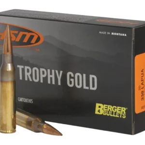 HSM 338LAP300OTM68 Trophy Gold Extended Range 338 Lapua Mag 300 gr Berger Hybrid Tactical Open Tip Match 20 Per Box/ 20 Case