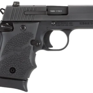 Sig Sauer 9389BRGAMBI P938 Micro-Compact BRG 9mm Luger 3" 7+1 Black Nitron Stainless Steel Black Hogue Rubber Grip