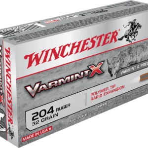 Winchester Ammo X204P Varmint X 204Ruger 32gr Polymer Tip Rapid Expansion 20 Per Box/10 Case