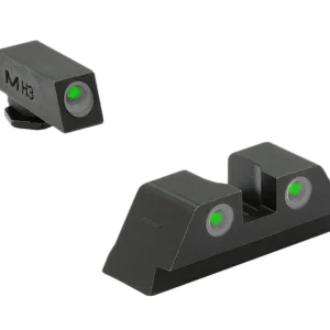 Meprolight USA 102243101 Tru-Dot Sight Set Green Tritium Front & Rear, Compatible w/Glock 17/19/22/23/24/25/28/31/32/33/34/35/37/38/39