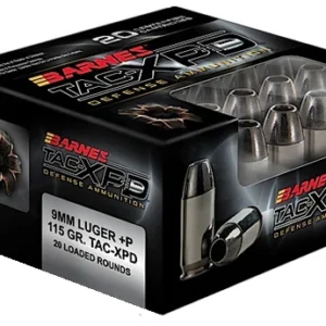 Barnes Bullets 21551 TAC-XPD Defense Handgun 9mmLuger +P 115gr 20 Per Box/10 Case