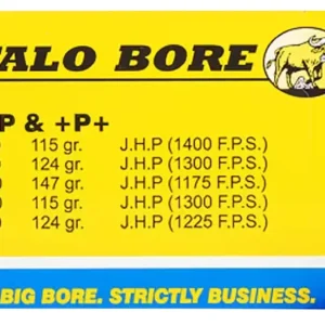 Buffalo Bore Ammunition 24C20 Personal Defense Strictly Business 9mmLuger +P+ 147gr Jacket Hollow Point 20 Per Box/12 Case