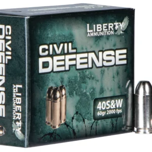 Liberty Ammunition LACD40012 Civil Defense  40S&W 60gr Lead Free Fragmenting Hollow Point 20 Per Box/50 Case