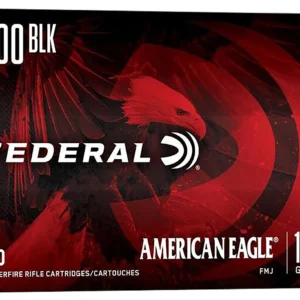 Federal AE300BLK1 American Eagle Rifle 300Blackout 150gr Full Metal Jacket Boat Tail 20 Per Box/25 Case