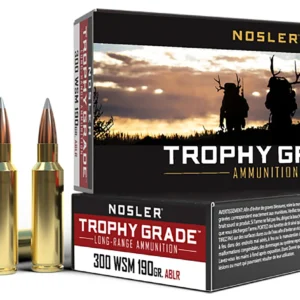 Nosler 60106 Trophy Grade Long-Range 300WSM 190gr Nosler Spitzer AccuBond Long Range 20 Per Box/10 Case