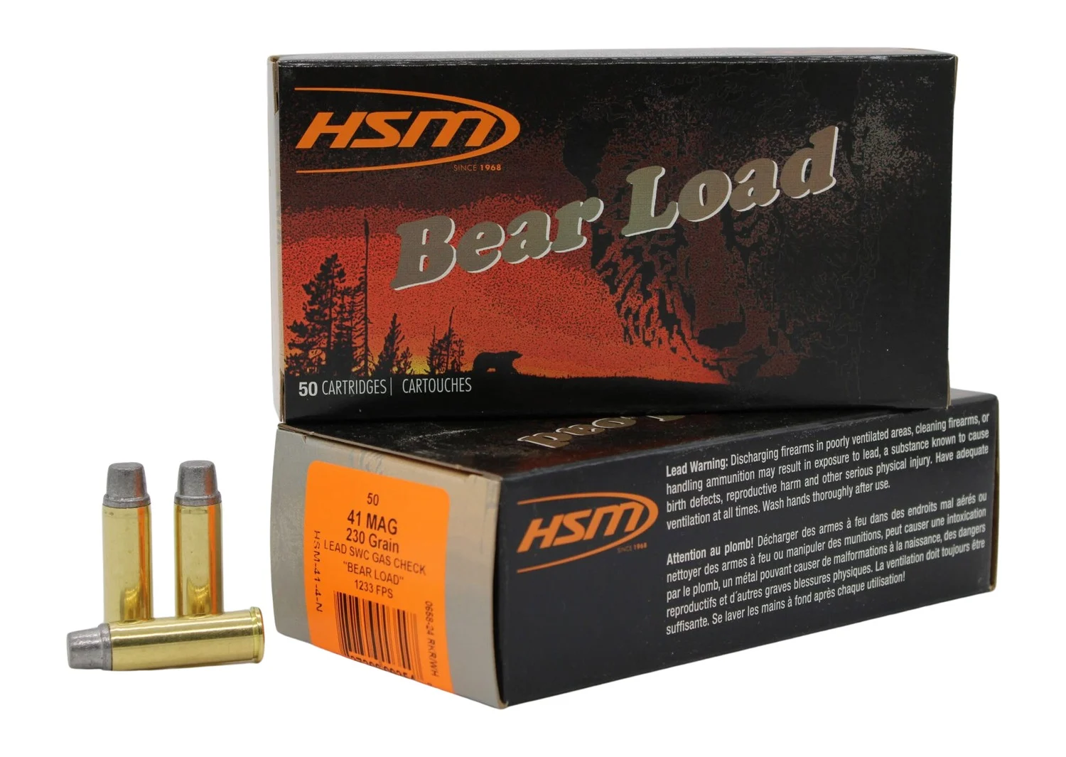 HSM 414N Bear Load 41 Rem Mag 230 gr Semi Wadcutter 50 Per Box/ 10 Case