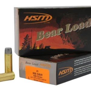 HSM 500SW6N Bear Load  500 S&W Mag 440 gr Wide Flat Nose 20 Per Box/ 25 Case
