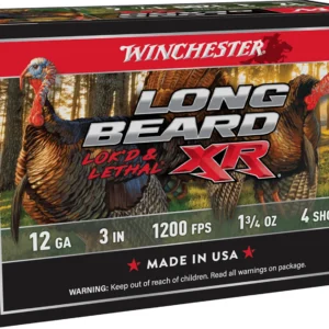 Winchester Ammo STLB1234 Long Beard XR Shot-Lok 12Gauge 3" 1 3/4oz 4Shot 10 Per Box/10 Case