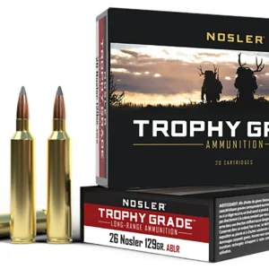 Nosler 60110 Trophy Grade Long-Range 26Nosler 129gr Nosler Spitzer AccuBond Long Range 20 Per Box/10 Case