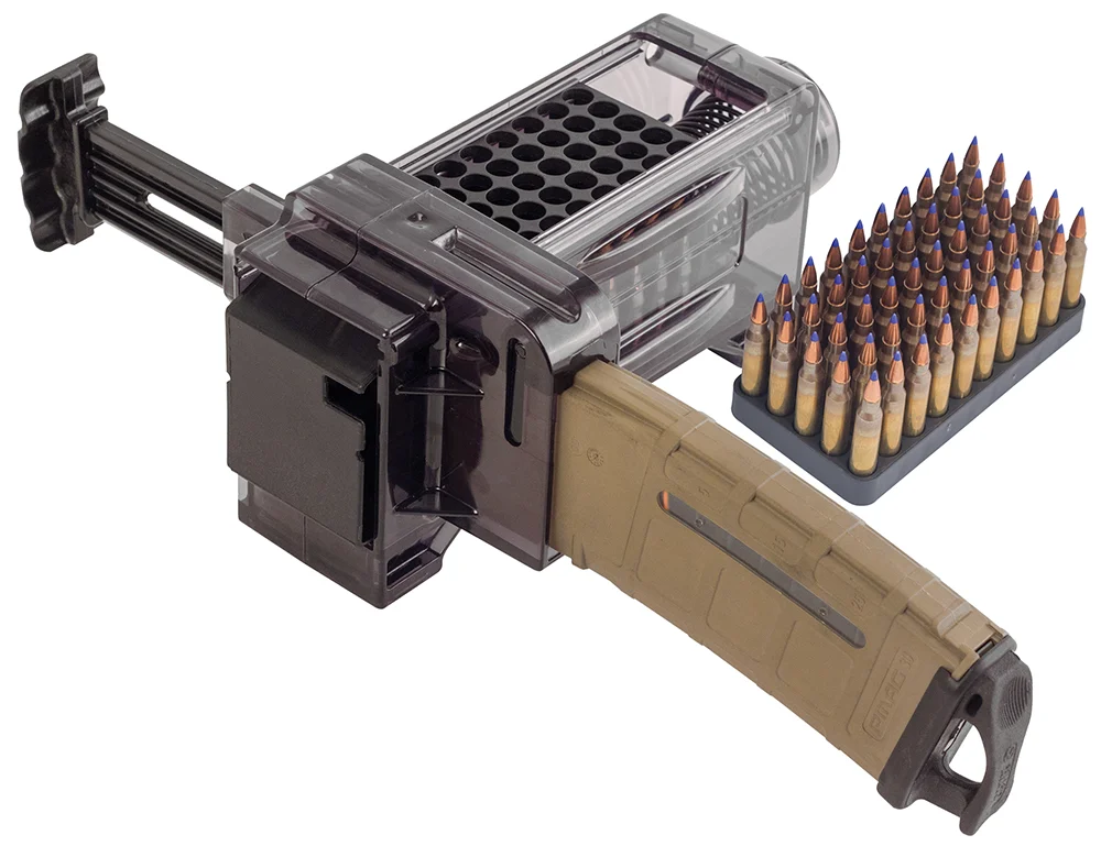 Caldwell 397488 Magazine Charger 223 Rem/204 Ruger/300 BO/5.56x45mm NATO 50rd Compatible w/AR-15 Magazines Smoke Polycarbonate