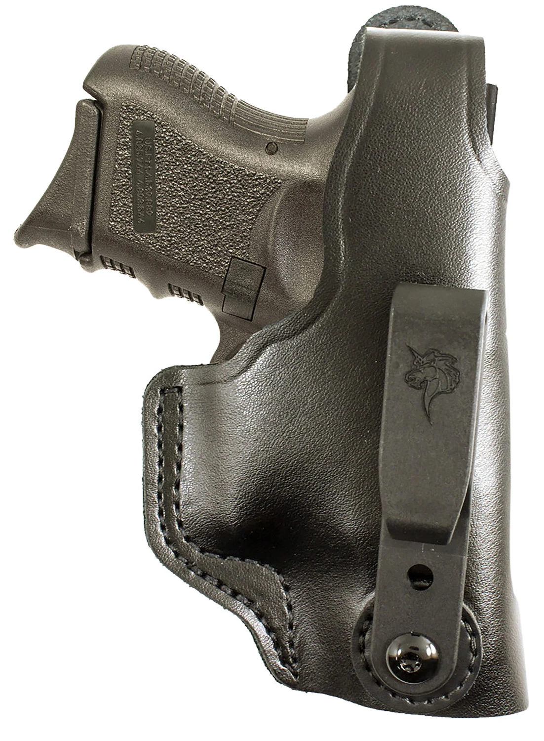 DeSantis Gunhide 033BAB6Z0 Dual Carry II IWB/OWB Black Leather Belt Clip Compatible w/Glock 19/Beretta Cougar/Sig P225 Right Hand