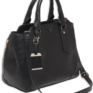 Bulldog BDP020 Satchel Purse w/Holster Black Leather for Small Autos & Revolvers Ambidextrous Hand