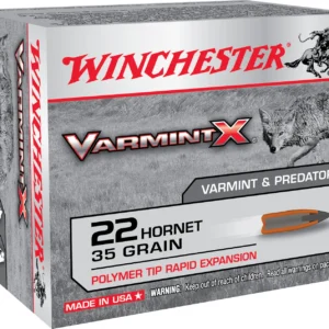 Winchester Ammo X22P Varmint X 22Hornet 35gr Polymer Tip Rapid Expansion 20 Per Box/10 Case