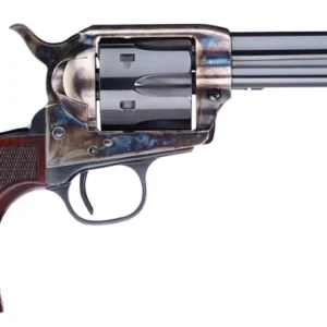 Taylors & Company 556204DE Short Stroke Smoke Wagon  357 Mag 6rd 4.75" Blued Cylinder & Barrel Color Case Hardened Steel Frame Checkered Walnut Navy Size Grip (Taylor Tuned)