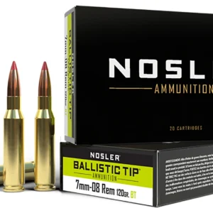 Nosler 40060 Ballistic Tip  7mm-08Rem 120gr Spitzer Ballistic Tip 20 Per Box/10 Case
