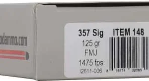 UNDERWOOD 357 SIG 125GR FMJ FN - 50RD 10BX/CS