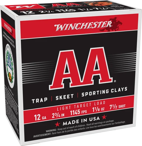 WINCHESTER AA 12GA 2.75" - 1-1/8OZ #7.5 1145FPS 250R CASE - Image 2
