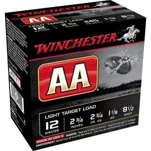Winchester 12 Gauge Ammunition AA Light Target AA1285 2-3/4" 1-1/8oz #8.5 250 rounds