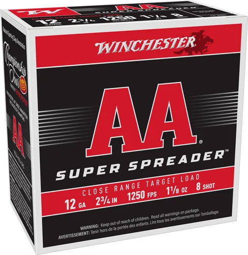 WINCHESTER AA 12GA 2.75" 1-1/8 - SPREADER #8 1250FPS 250RD CASE