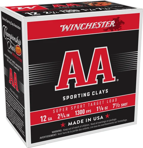 WINCHESTER AA 12GA 2.75" - 1-1/8OZ #7.5 1300FPS 250R CASE