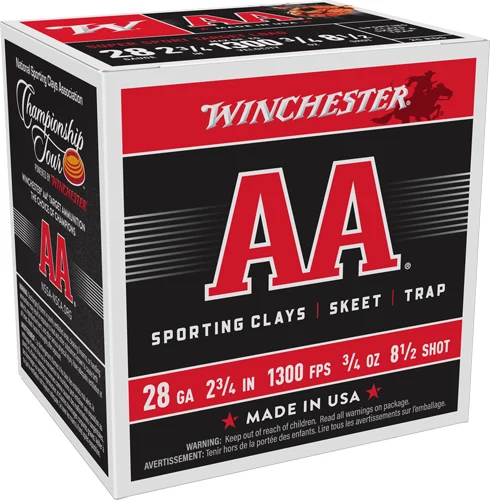 WINCHESTER AA 28GA 2.75" 3/4OZ - #8.5 1300FPS 250RD CASE LOT