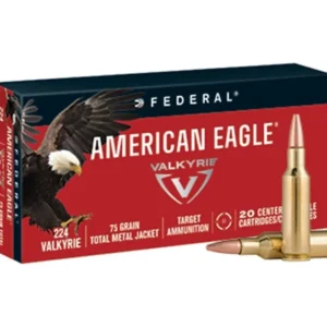 Federal 224 Valkyrie Ammunition American Eagle AE224VLK1 75 Grain Total Metal Jacket 20 Rounds