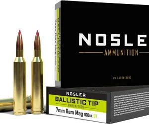 NOSLER BT 7MM REM MAG 160GR - BALLISTIC TIP 20RD 10BX/CS