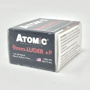Atomic Ammunition 9mm Luger +P 00454 124 Grain Hollow Point 20 Rounds