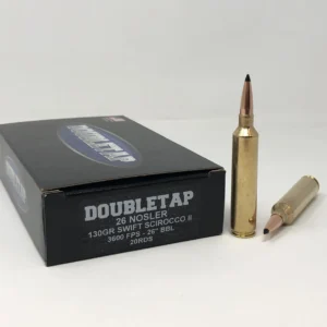 Double Tap 26 Nosler Ammunition 26N130SS 130 Grain Swift Scirocco II 20 Rounds