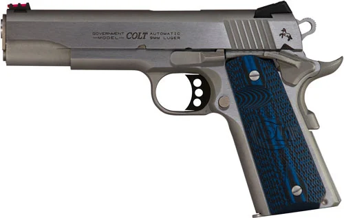 COLT COMPETITION 9MM 5" 8RD - STAINLESS BLUE G10 GRIPS