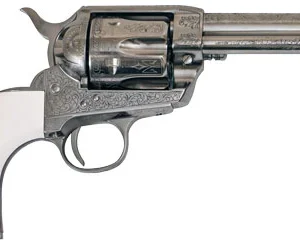 CIMARRON FRONTIER 45LC PW FS - 4.75" ENGRAVED NICKEL/IVORY