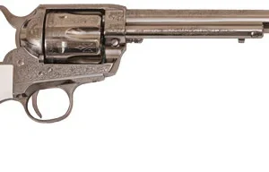 CIMARRON FRONTIER 45LC PW FS - 7.5" ENGRAVED NICKEL/IVORY