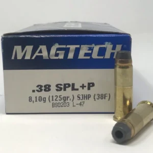 Magtech 38 Special +P Ammunition 38F 125 Grain Semi Jacketed Hollow Point 50 Rounds