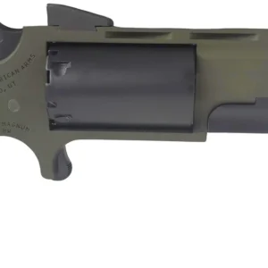 North American Arms NAA-TGH-CB Green Huntsman Mini Revolver .22WMR 5 Rounds 2" SAO OD Green/Black/Rubber Grips W/ .22LR Conversion Cylinder