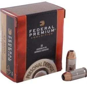 Federal 45 Auto Ammunition Hydra-Shok P45HS1 230 Grain Jacketed Hollow Point 20 rounds