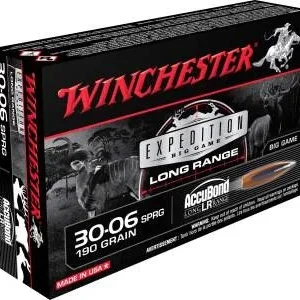 Winchester 30-06 Ammunition Expedition Long Range S3006LR 190 Grain Nosler Accubond LR 20 rounds