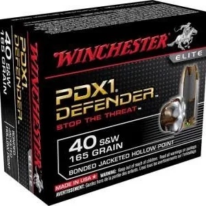Winchester 40 S&W PDX1 Defender S40SWPDB 165 gr Bonded JHP 20 rounds