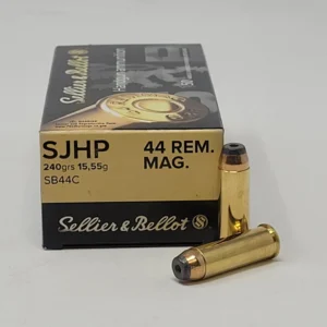 Sellier & Bellot 44 Rem Mag Ammunition SB44C 240 Grain Semi Jacketed Hollow Point 50 Rounds