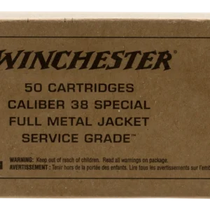 Winchester 38 Special Ammunition Service Grade SG38W 130 Grain Full Metal Jacket 50 Rounds