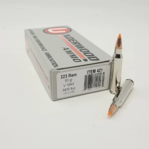 Underwood 223 Rem Ammunition UW421 50 Grain V-Max Ballistic Tip 20 Rounds