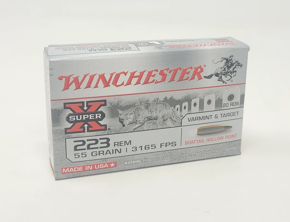 Winchester 223 Super-X Ammunition W223HP55 55 Grain Boat Tail Hollow Point 20 Rounds