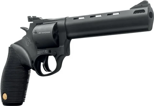TAURUS 692 38/357/9MM 6.5" ADJ - 7-SHOT PORTED MATTE BLK RIBBER - Image 3
