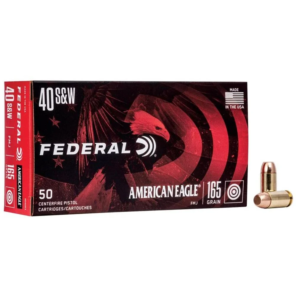 American Eagle Handgun Ammunition .40 S&W 165 gr FMJ 1130 fps 1000/ct
