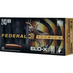 Federal Premium ELD-X Rifle Ammunition .243 Win 90gr HP 3100 fps 20/ct