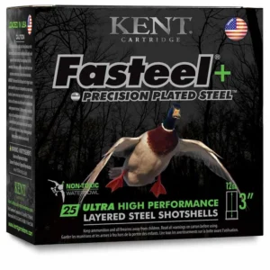 Kent Fasteel + Precision Plated Steel Waterfowl Shotshells 12ga 3" 1-1/4oz 1450 fps  #2 & #4 25/ct