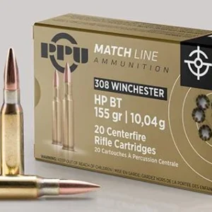 PPU Match Rifle Ammunition .308 WIN. 155 gr HPBT 2610 fps 20/ct